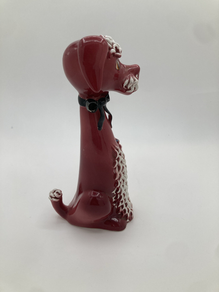 Vintage Mid-Century Red Poodle Figurine with Bow – Ceramic Dog Statue Japan - Picture 4 of 5